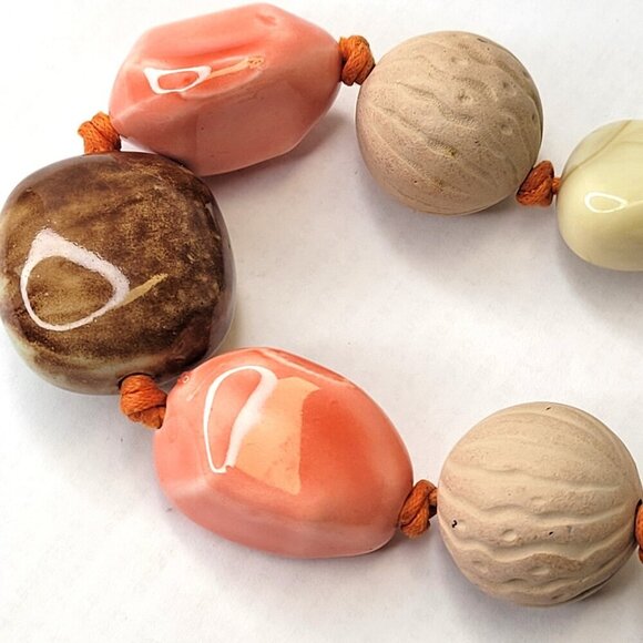 Chunky Pink Bead Necklace - Picture 3 of 11